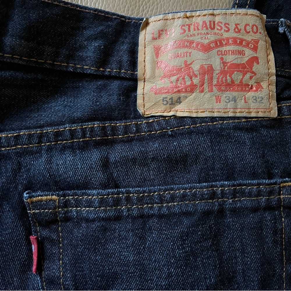 Levi's Men's Straight Jeans - Dark Blue - Picture 11 of 16